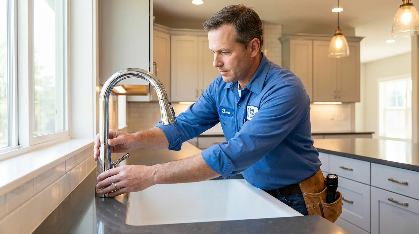Kitchen faucet installation by Johns Plumbing LLC in Medway